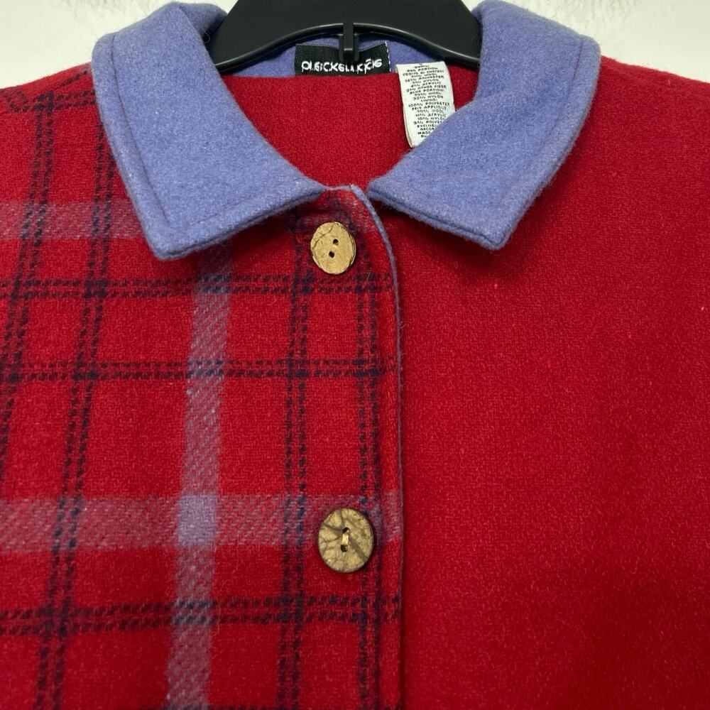 Vintage Christmas Patchwork Wool Blend Jacket Coa… - image 5